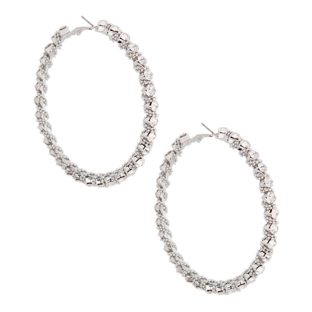 Silver Ball Chain Wrapped Hoops