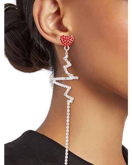 Silver Heartbeat Earrings