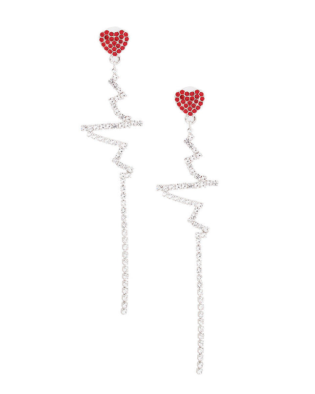 Silver Heartbeat Earrings