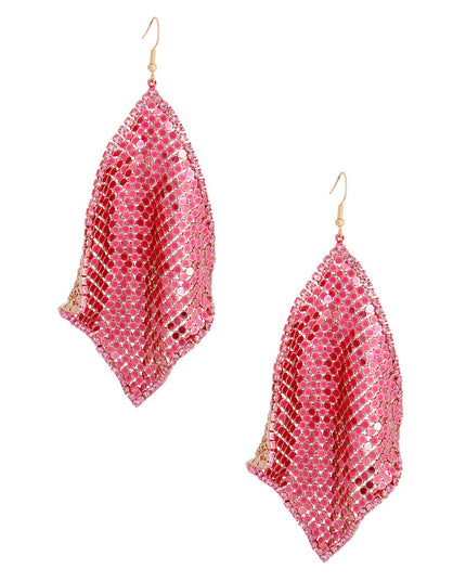 Pink Mesh Chainmail Earrings