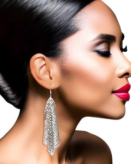 Silver Mesh Chainmail Earrings