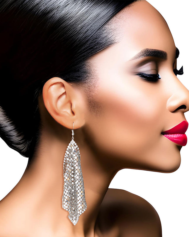 Silver Mesh Chainmail Earrings