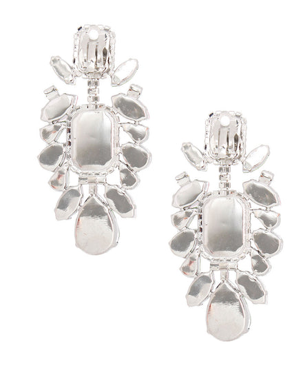 Pink Green Glass Crystal Clip Ons
