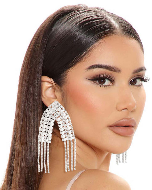 Silver Pointed Arch Earrings