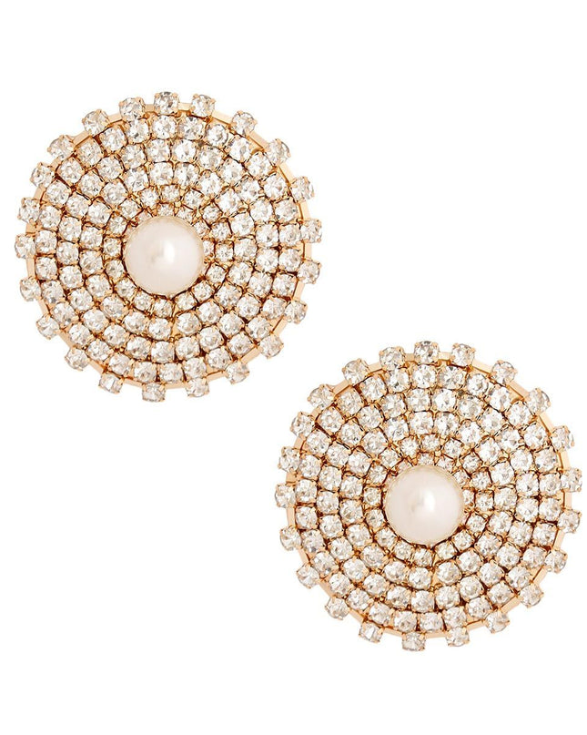Gold Stone Pearl Studs
