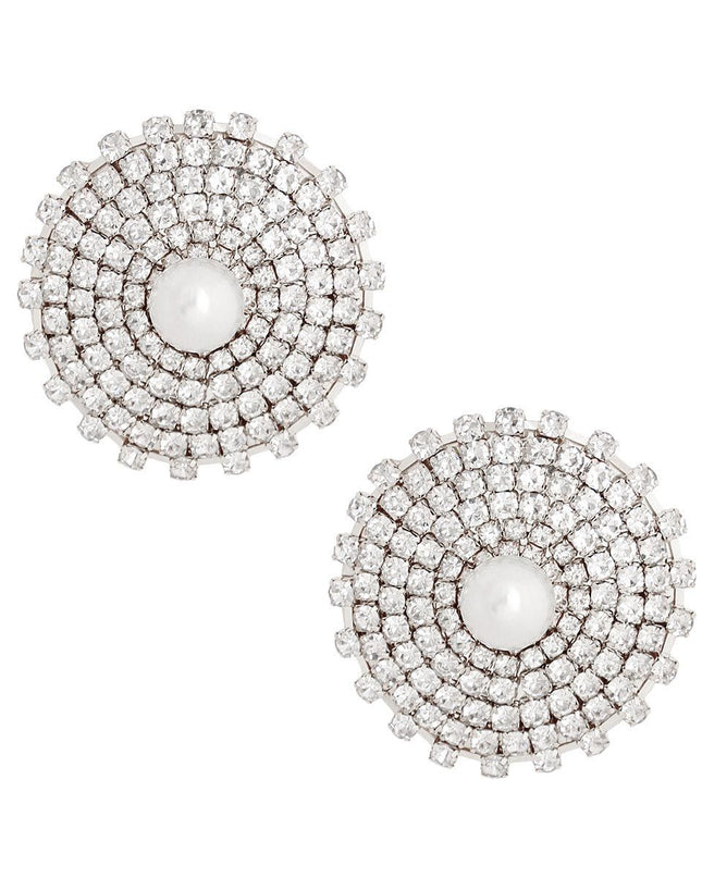 Silver Stone Pearl Studs