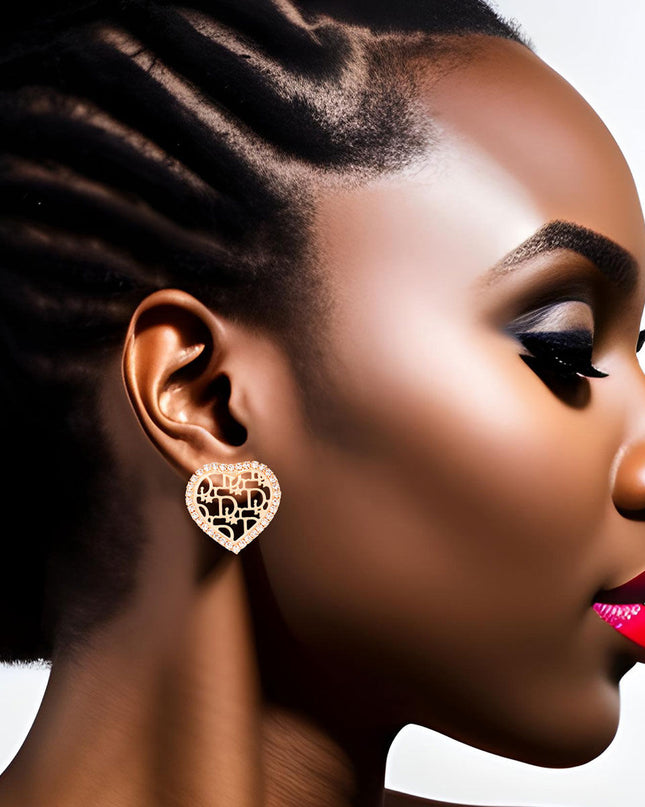 Gold Heart Dupe Studs