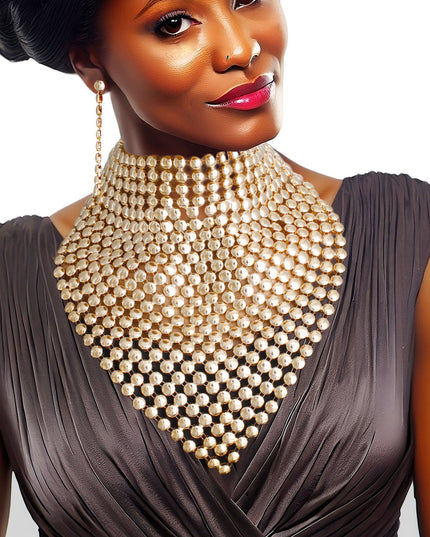 Gold Chainmail Bib Choker