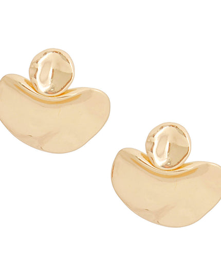 Drop Gold Cradled Disc Earrings for Women