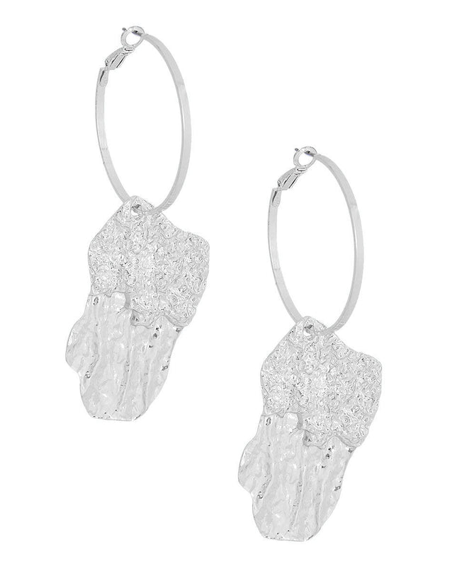 Silver Melted Metal Hoops