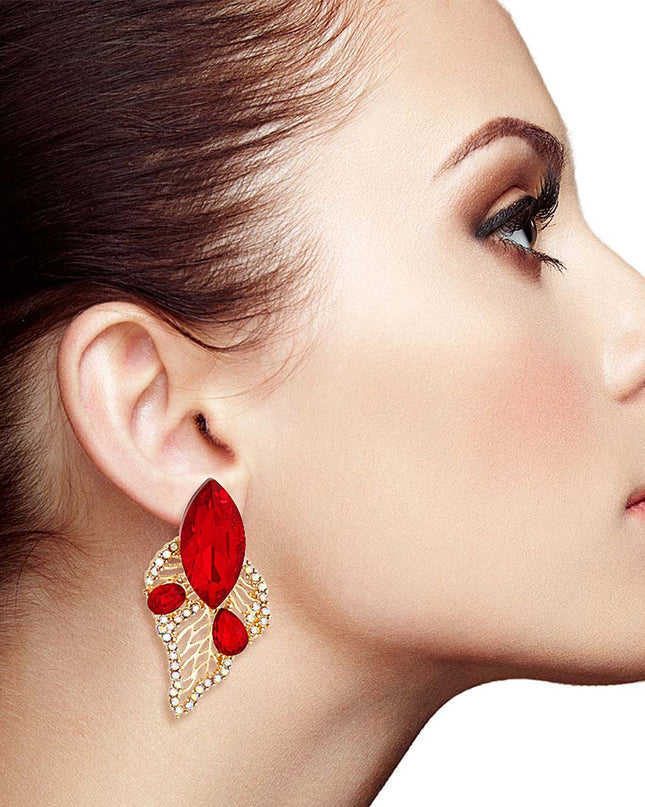 Elegant Red Leaf Stud