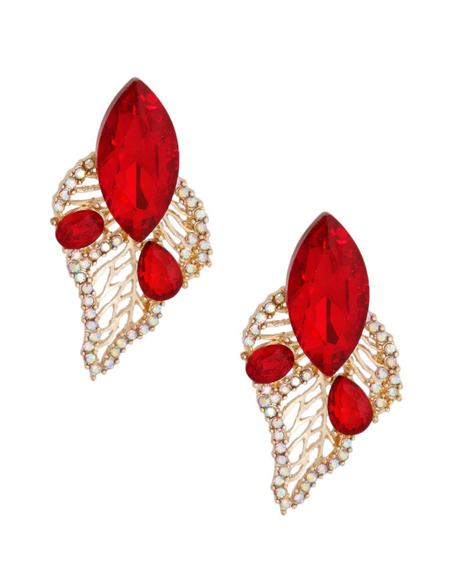 Elegant Red Leaf Stud