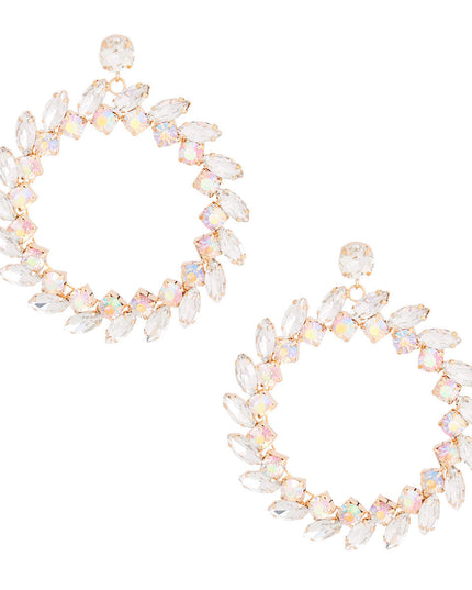 XL Gold Crystal Wreath Earrings