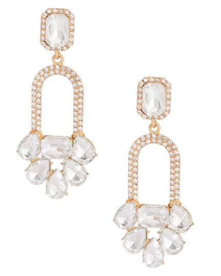 Gold Arched Crystal Earrings