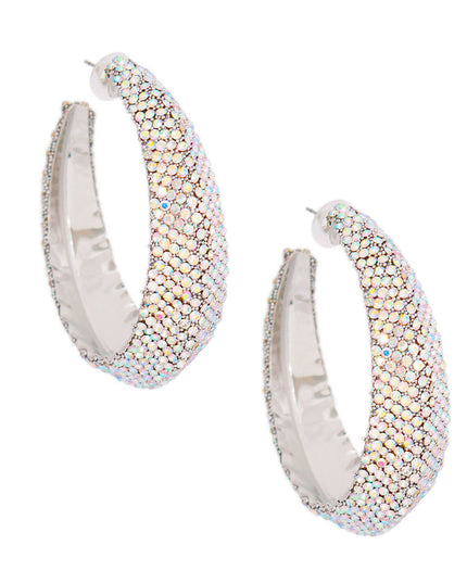 Hoops Silver Ombre Bling Earrings for Women