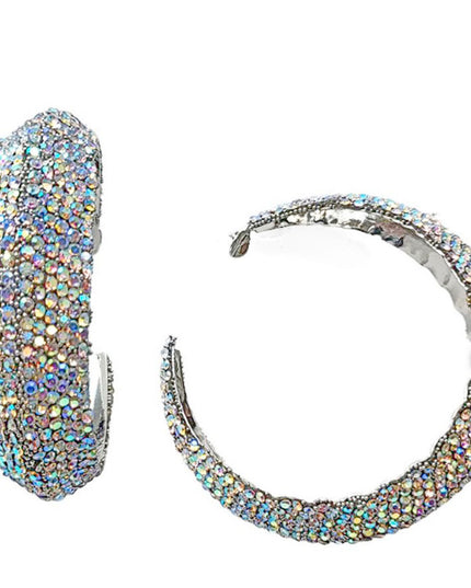 Hoops Silver Ombre Bling Earrings for Women