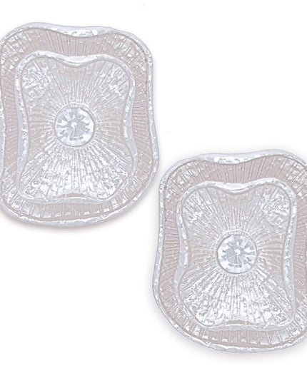 Clip On Silver Medium Vintage Earrings for Women