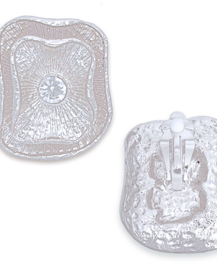 Clip On Silver Medium Vintage Earrings for Women