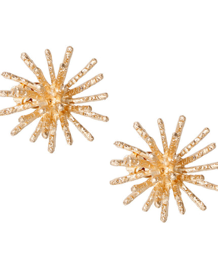 Clip On Gold Medium Spike Earrings for Women