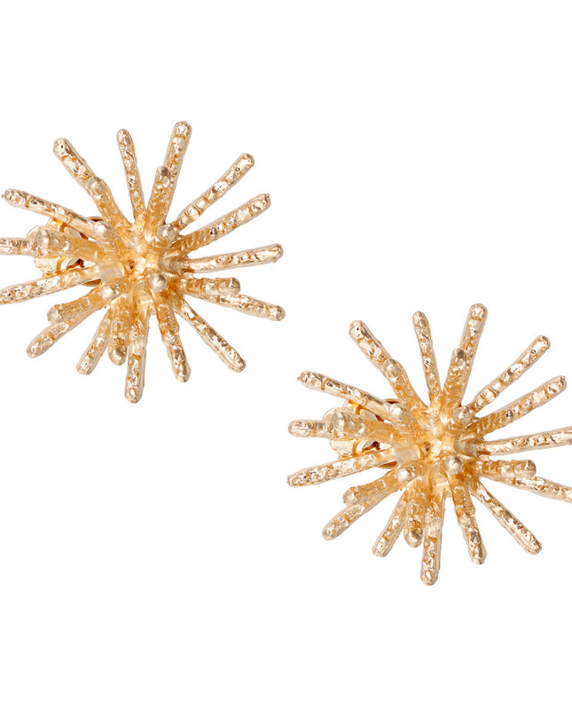 Clip On Gold Medium Spike Earrings for Women