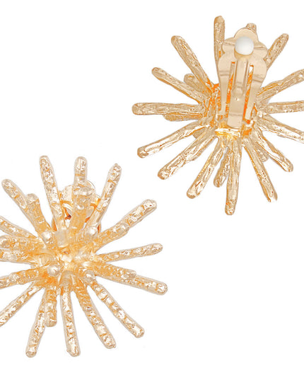 Clip On Gold Medium Spike Earrings for Women