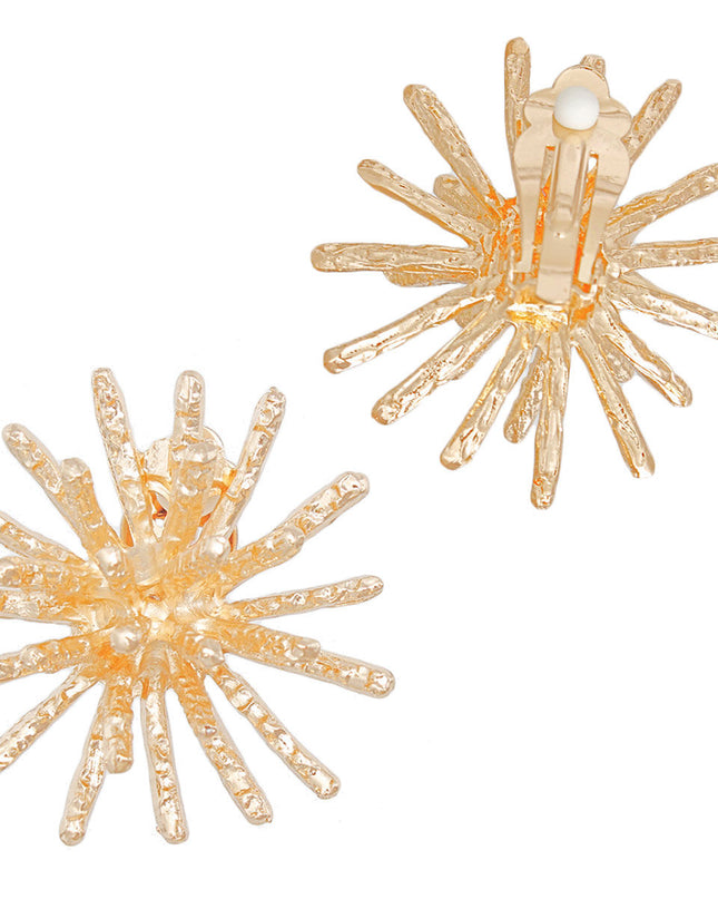 Clip On Gold Medium Spike Earrings for Women