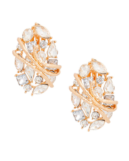 Clip Ons Medium Gold Oval Dome Earrings for Women