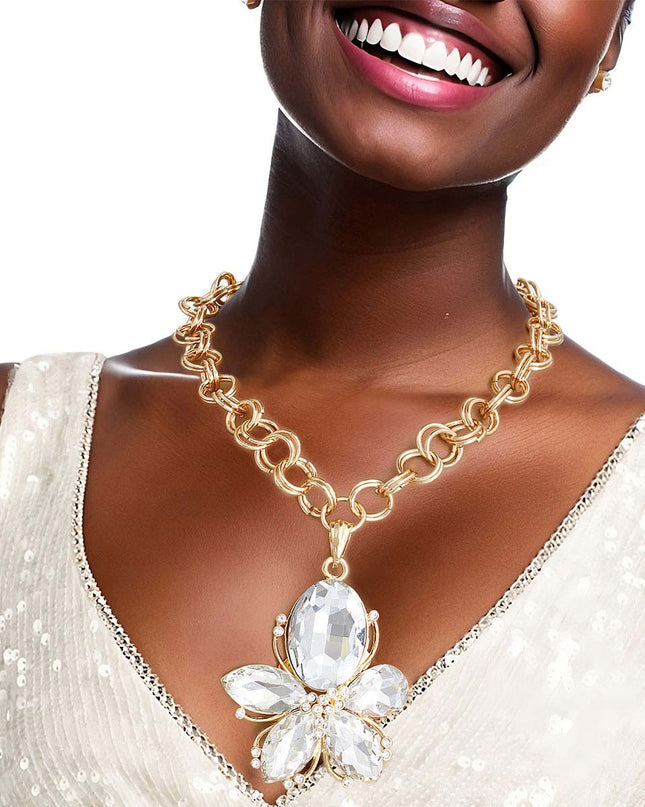 Gold Flower Chain Set