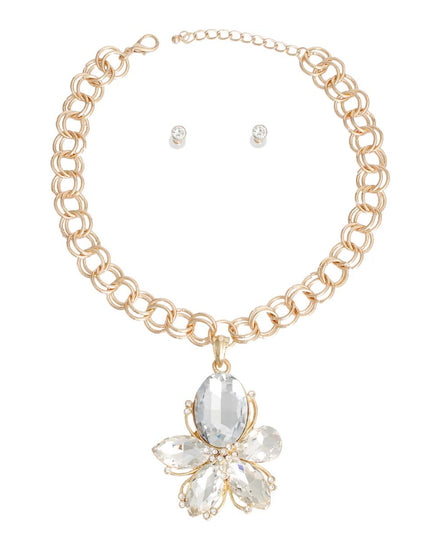 Gold Flower Chain Set
