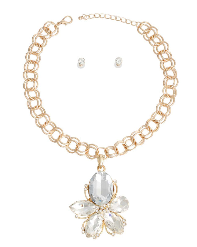 Gold Flower Chain Set