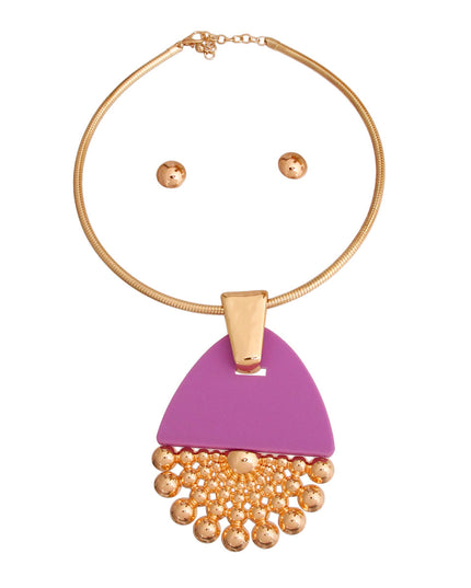 Purple Teardrop Burst Necklace