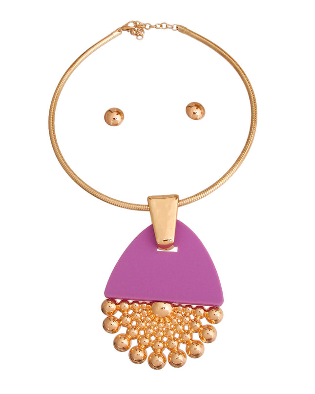 Purple Teardrop Burst Necklace