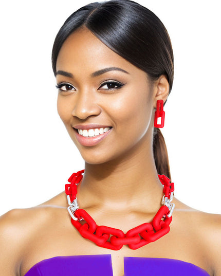 Red Rubber Rectangle Chain
