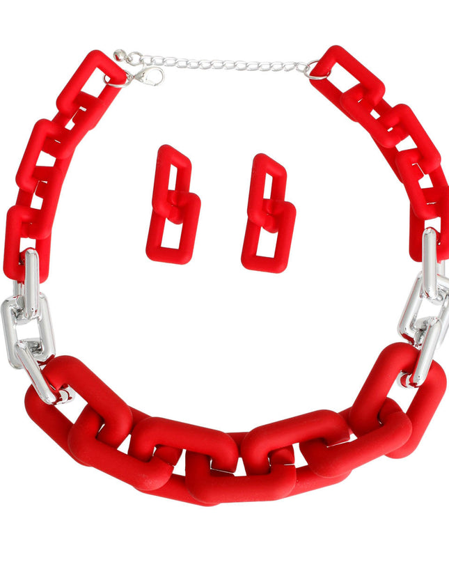 Red Rubber Rectangle Chain