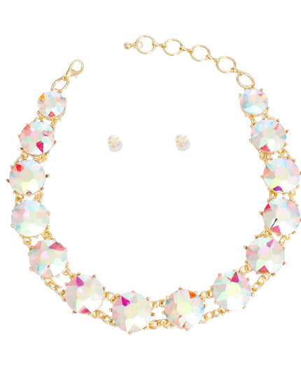 Crystal Necklace Round AURBO Link Set for Women