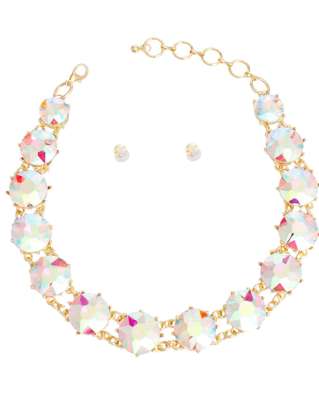 Crystal Necklace Round AURBO Link Set for Women