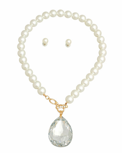 Toggle Pearl Teardrop Necklace