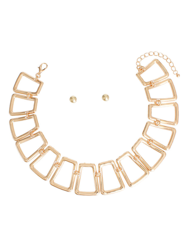 Gold Curved Trapezoid Link Set