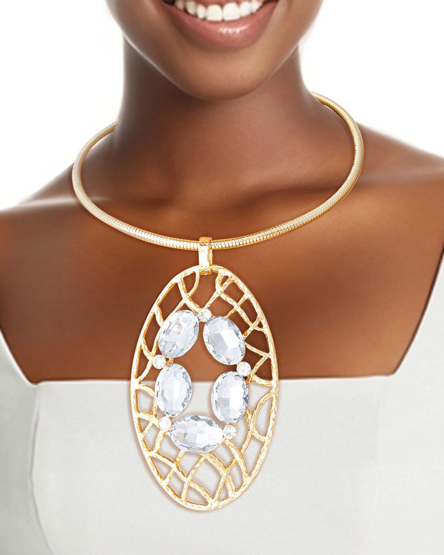 Gold Woven Oval Set