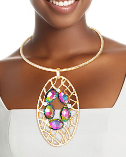 Pink Green Woven Oval Set