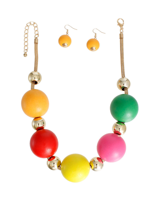 Rainbow Wood XL Bead Set