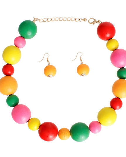 Rainbow Wood Necklace