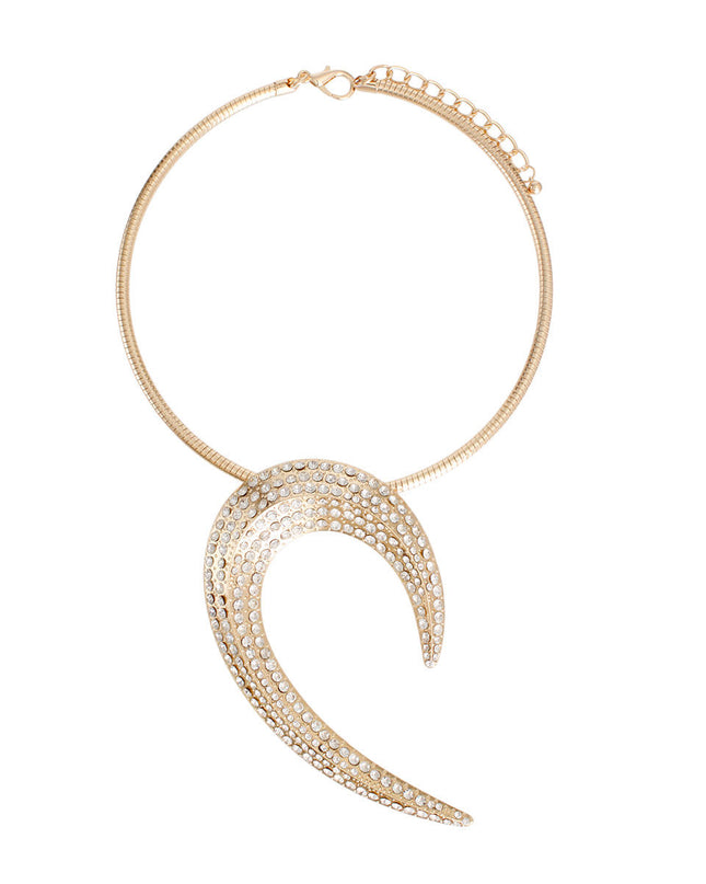 Gold Rhinestone Hook Collar Set