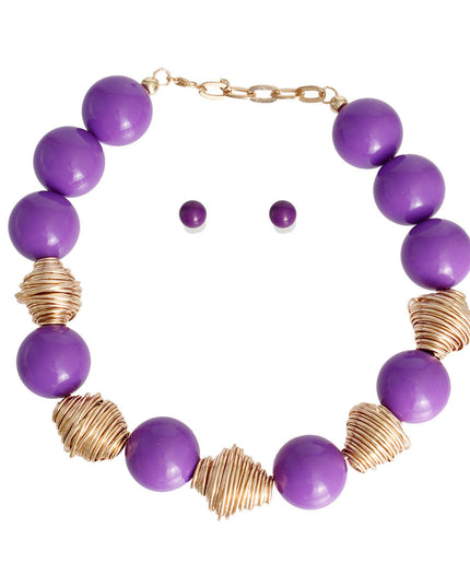 Heavy Purple Tribal Bead Set