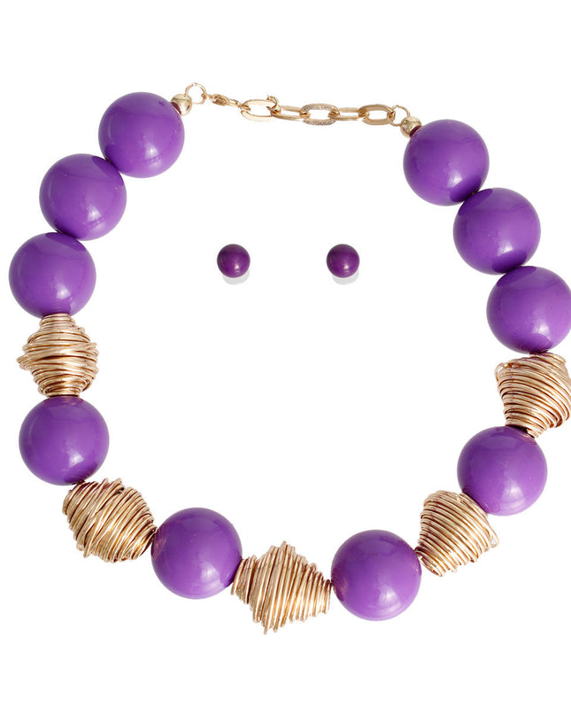 Heavy Purple Tribal Bead Set