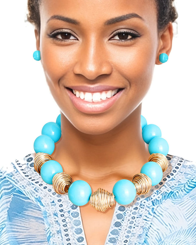 Heavy Teal Tribal Bead Set