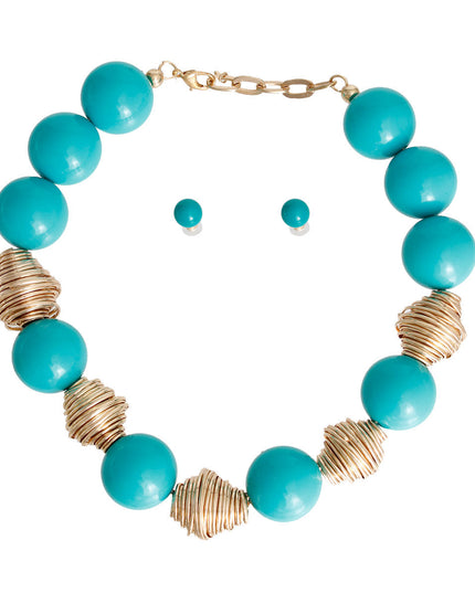 Heavy Teal Tribal Bead Set
