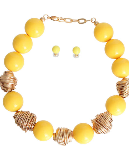 Heavy Yellow Tribal Bead Set