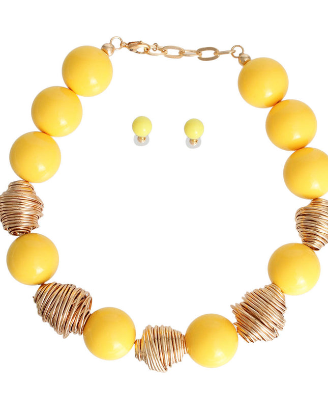 Heavy Yellow Tribal Bead Set