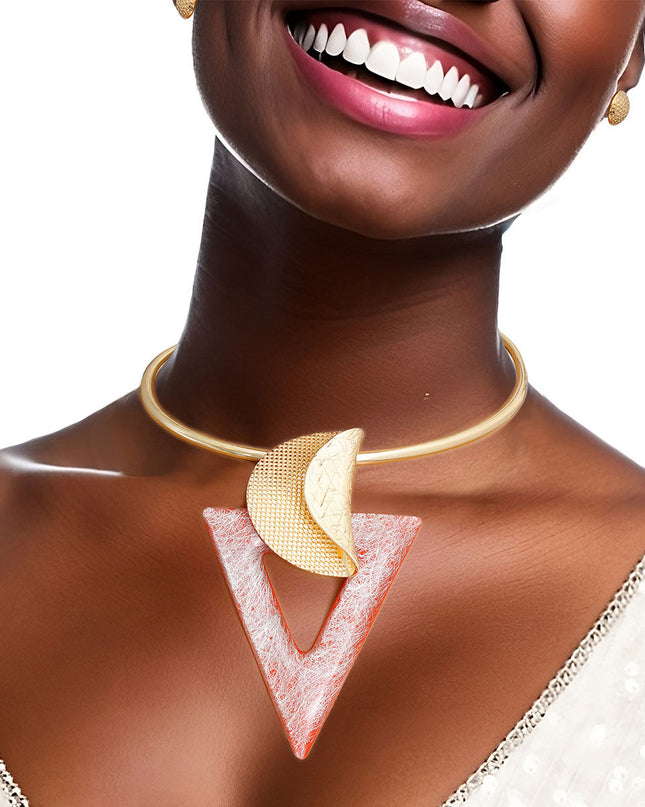 Orange Triangle Folded Circle Set